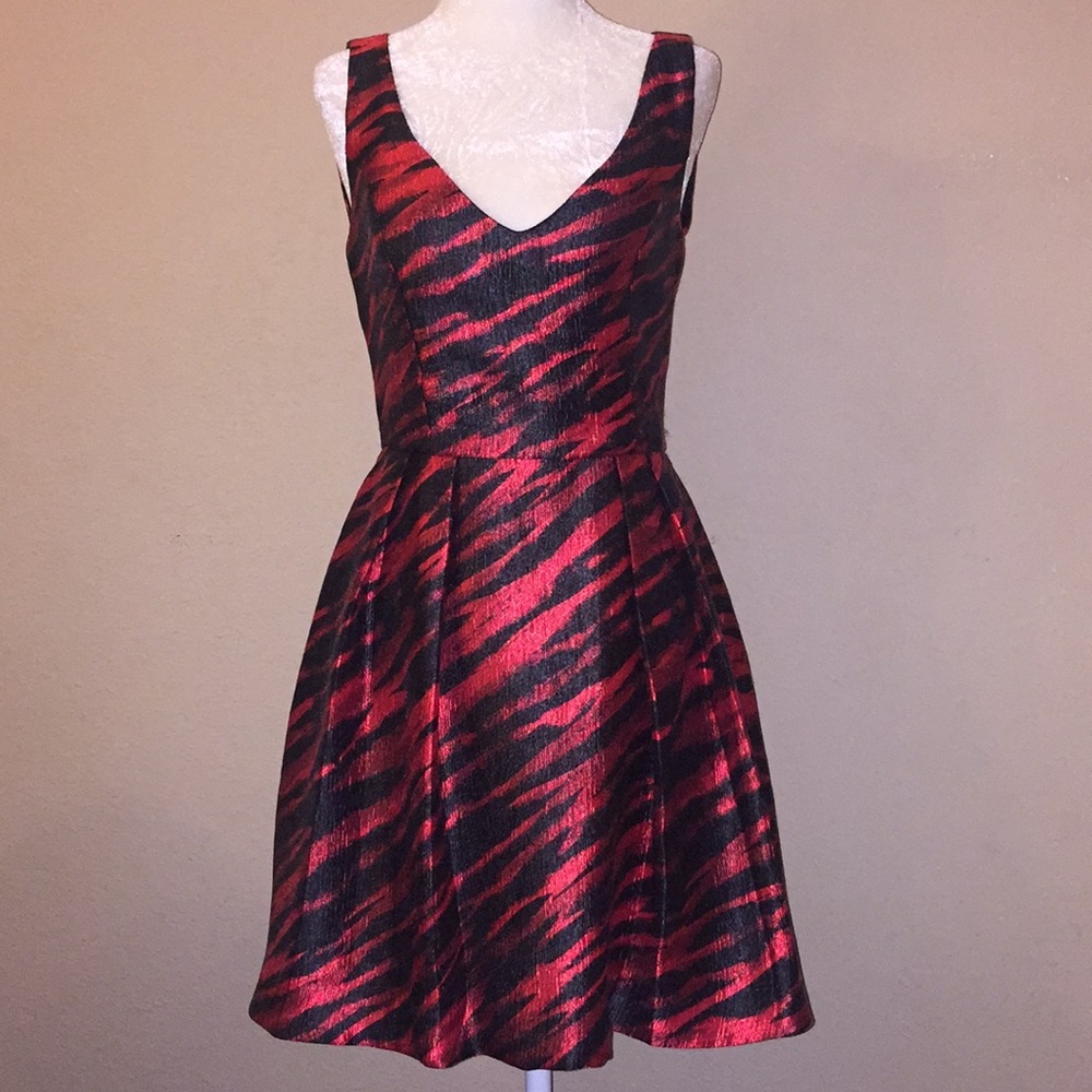 French Connection  Red & Black Dress